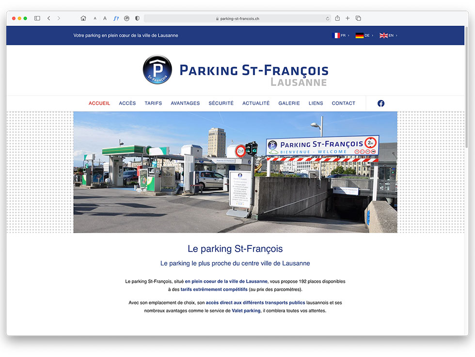 parking st-françois - lausanne - site web - refonte