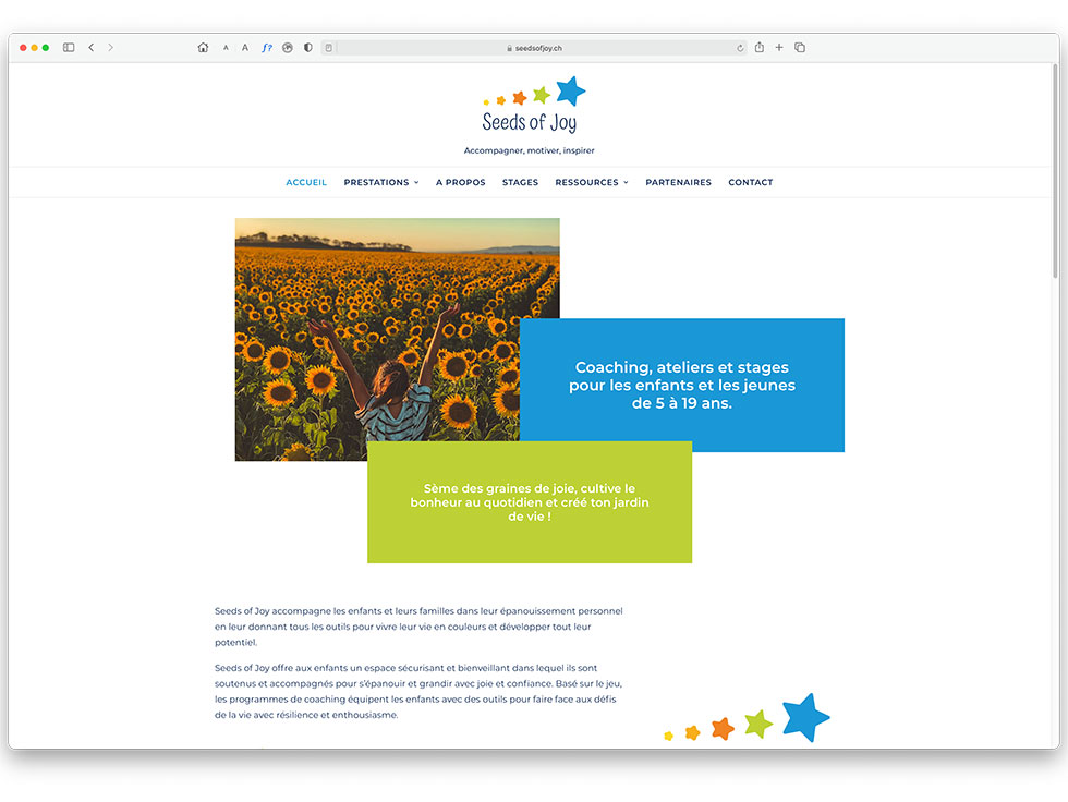 Seeds of Joy - siteweb