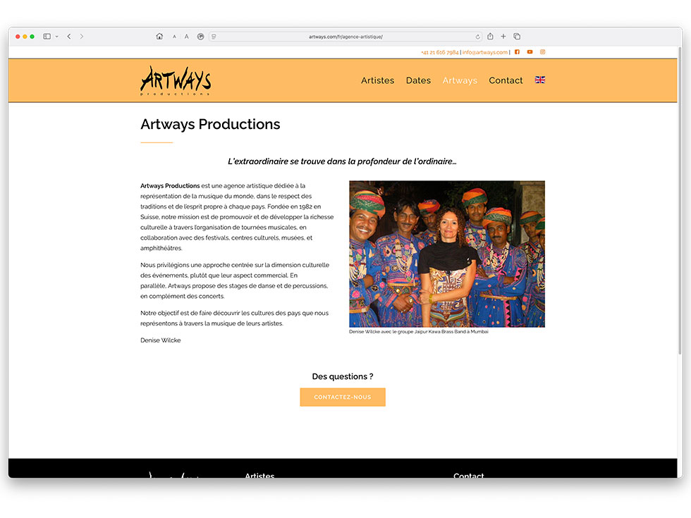 Artways Productions site web