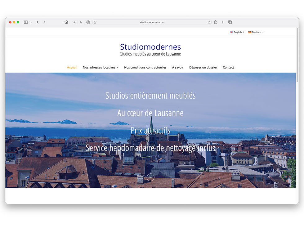 Studiomodernes - site web accueil